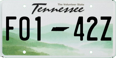 TN license plate F0142Z