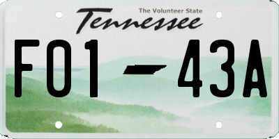 TN license plate F0143A