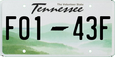 TN license plate F0143F