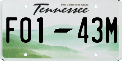 TN license plate F0143M