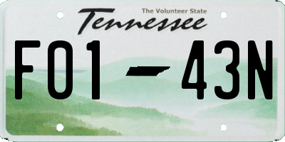 TN license plate F0143N