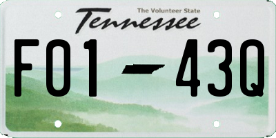 TN license plate F0143Q