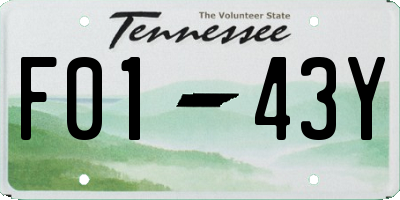 TN license plate F0143Y