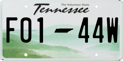 TN license plate F0144W