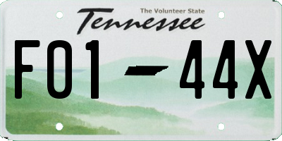 TN license plate F0144X