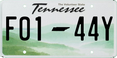 TN license plate F0144Y