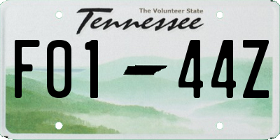 TN license plate F0144Z
