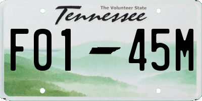 TN license plate F0145M