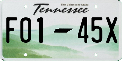 TN license plate F0145X