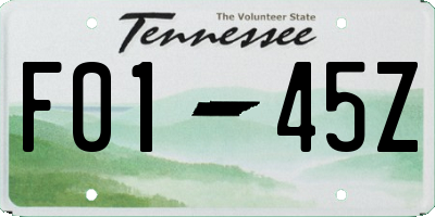 TN license plate F0145Z