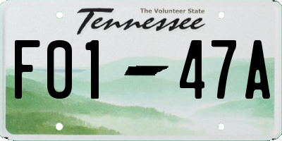 TN license plate F0147A