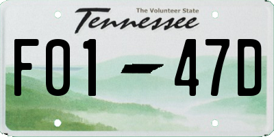 TN license plate F0147D