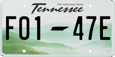 TN license plate F0147E