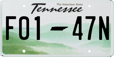TN license plate F0147N