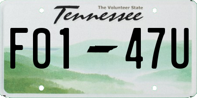 TN license plate F0147U