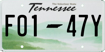 TN license plate F0147Y