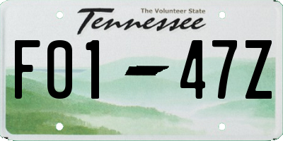TN license plate F0147Z