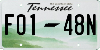 TN license plate F0148N