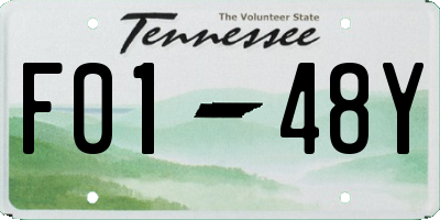 TN license plate F0148Y