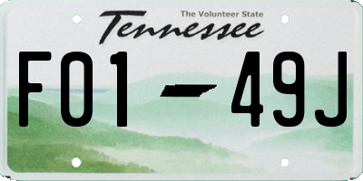 TN license plate F0149J