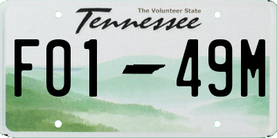 TN license plate F0149M