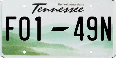 TN license plate F0149N