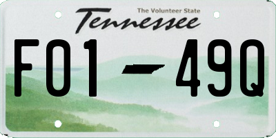 TN license plate F0149Q