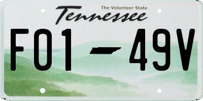 TN license plate F0149V