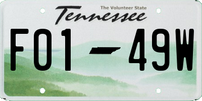 TN license plate F0149W