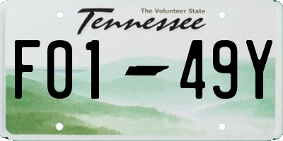TN license plate F0149Y