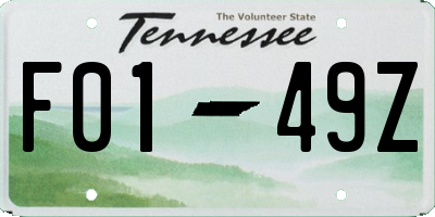 TN license plate F0149Z