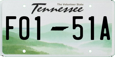 TN license plate F0151A
