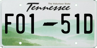 TN license plate F0151D