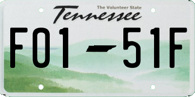 TN license plate F0151F