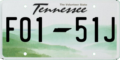 TN license plate F0151J