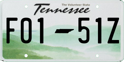 TN license plate F0151Z