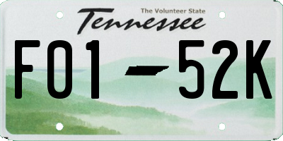 TN license plate F0152K
