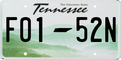TN license plate F0152N