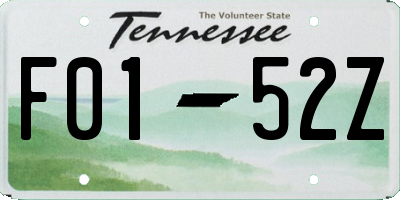 TN license plate F0152Z