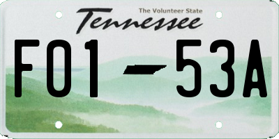TN license plate F0153A