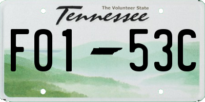 TN license plate F0153C