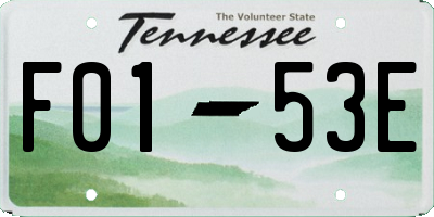 TN license plate F0153E