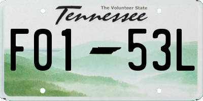 TN license plate F0153L
