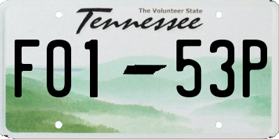 TN license plate F0153P