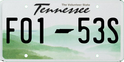 TN license plate F0153S