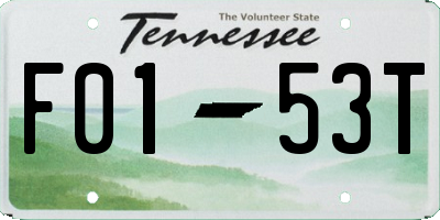 TN license plate F0153T