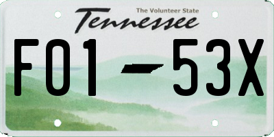 TN license plate F0153X