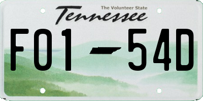 TN license plate F0154D