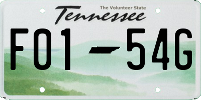 TN license plate F0154G