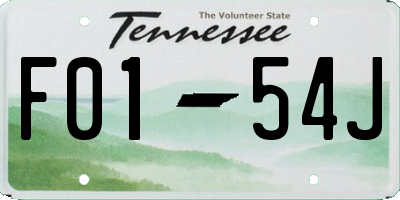 TN license plate F0154J